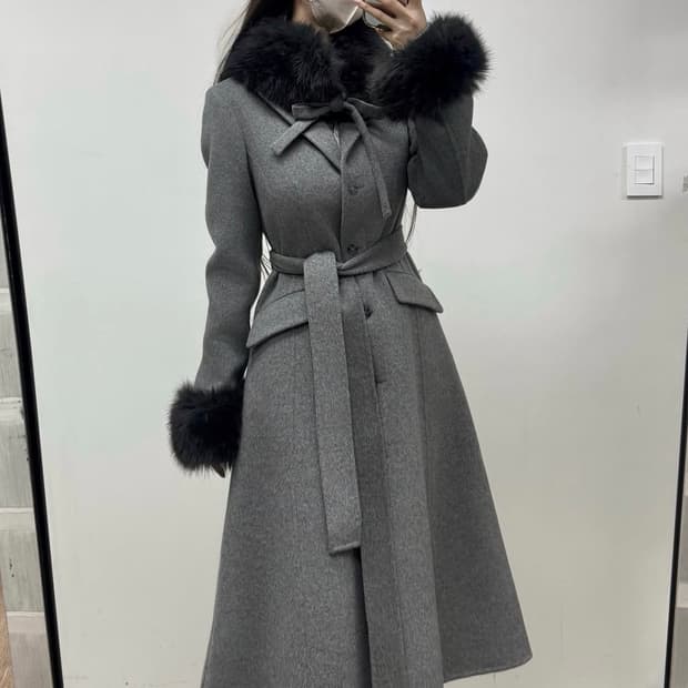 새상품) 카인다미 프린세스라인 캐시미어 코트 그레이