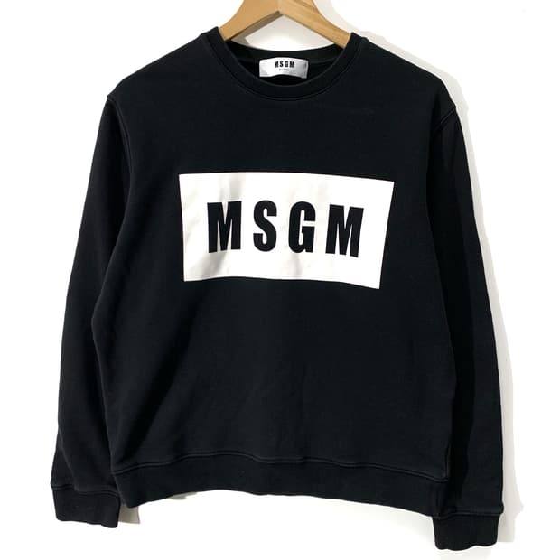 MSGM 블랙 로고 맨투맨 티셔츠   