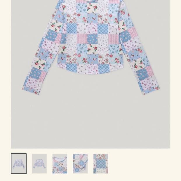 스무드무드 shalot floral patchwork tee