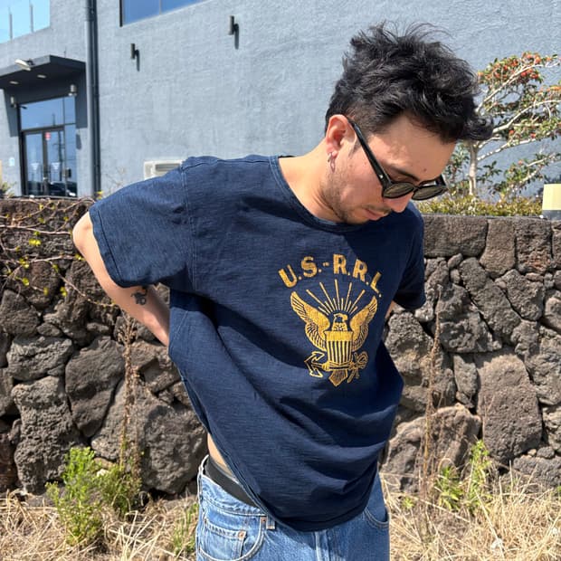 RRL 더블알엘 데님 반팔티셔츠