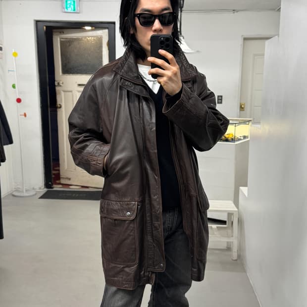 빈티지 레더 코트