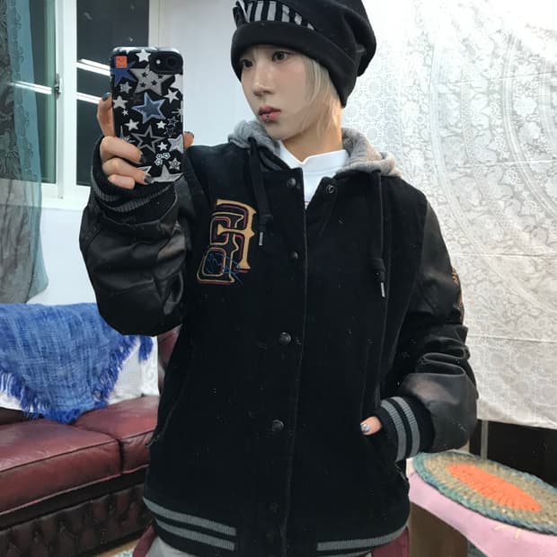 후부 골덴 바시티자켓