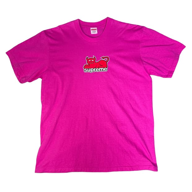 슈프림 x 토이머신 SUPREME TOYMACHINE 데빌캣 핑크 M
