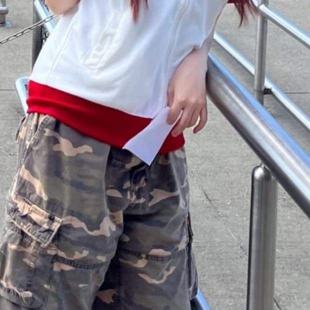 Y2k 카모 코디세트