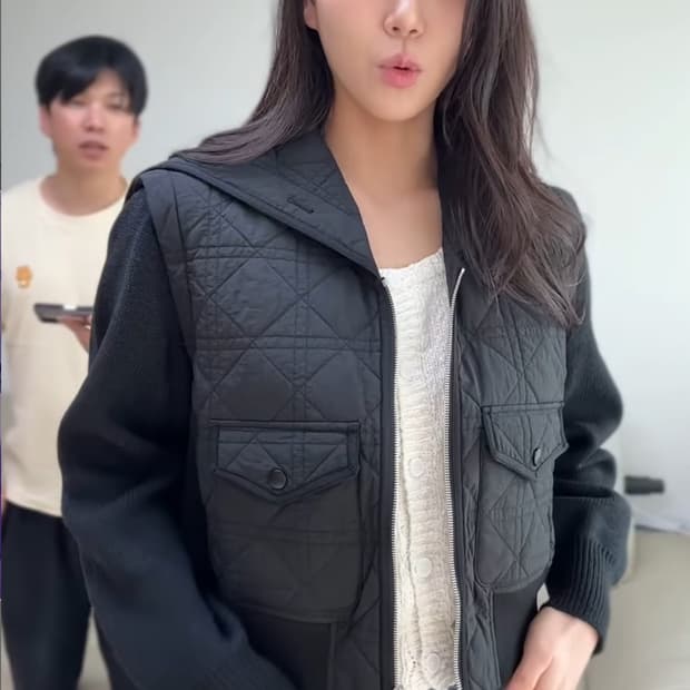 예쁘세원 공구제품  디올 까나쥬st 니트패딩 블랙