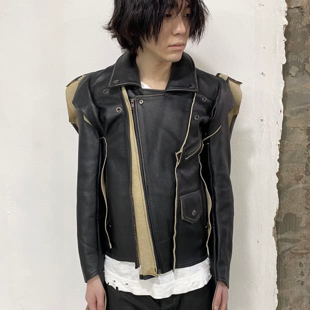 마르지엘라 x H&M 12SS 디컨스트럭티드 레더 자켓