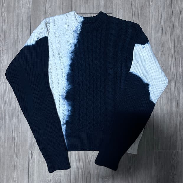 스투시 타이다이 피셔맨 스웨터 블랙 XL