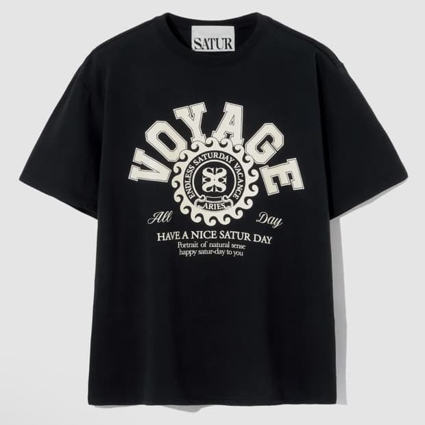 세터 본보야지 컬리지 그래픽 반팔 티셔츠 젯 블랙 L