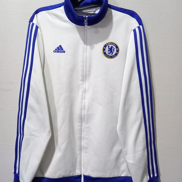 아디다스 희귀 첼시 흰파 화이트 블루 트랙탑 저지 져지집업 95/M