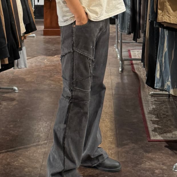 앤더슨벨 플레어 데님팬츠 흑청 36