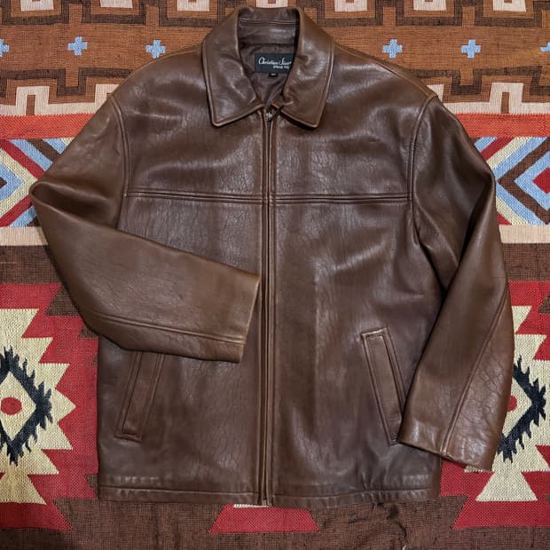 100) 00s 양가죽 싱글라이더 자켓 브라운