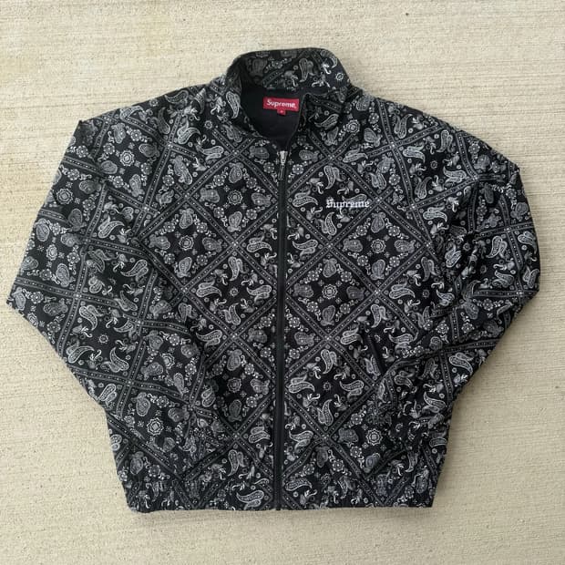 18SS 슈프림 반다나 트랙 자켓 블랙