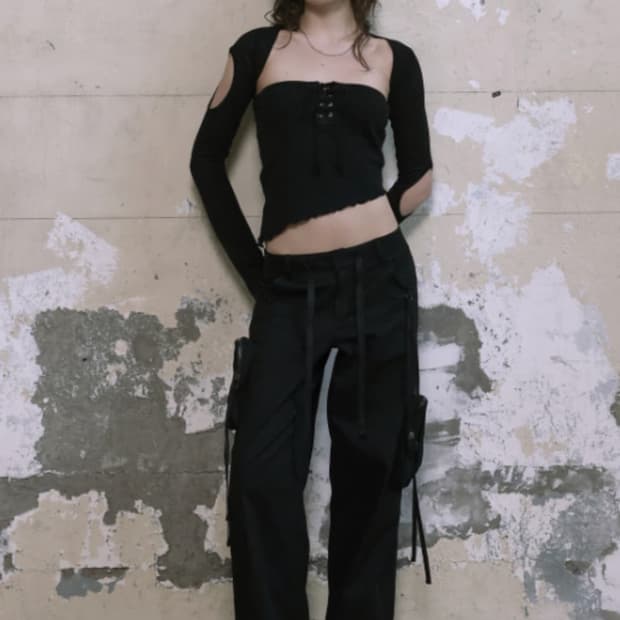 보헤미안서울 슬리브 SLEEVE HOLE BOLERO, BLACK