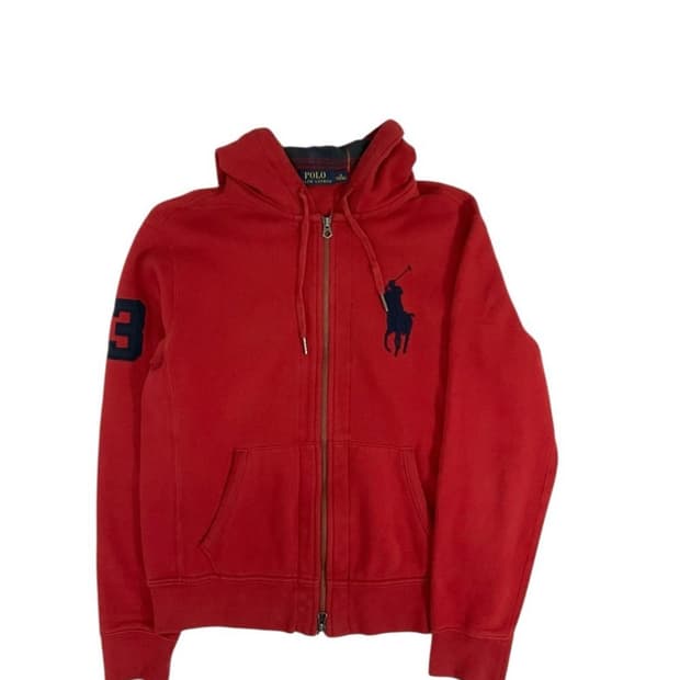 폴로 빅포니 체크 후드집업