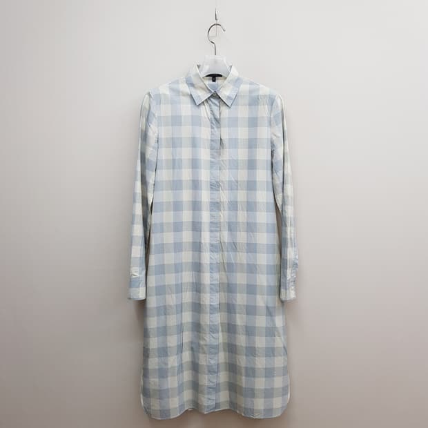 띠어리 Theory  체크 실크 코튼 셔츠 원피스 P사이즈