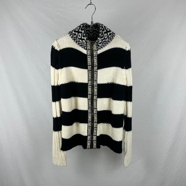 DOLCE & GABBANA 스트라이프 니트 집업