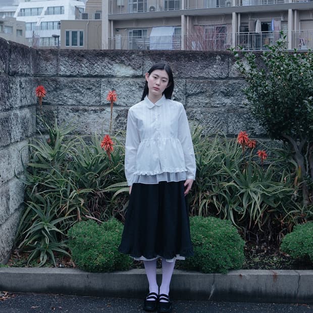 oheshio 구해요) 프릴셔츠화이트,스커트,도트자켓