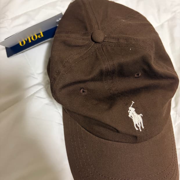 폴로 로고 캡 브라운
