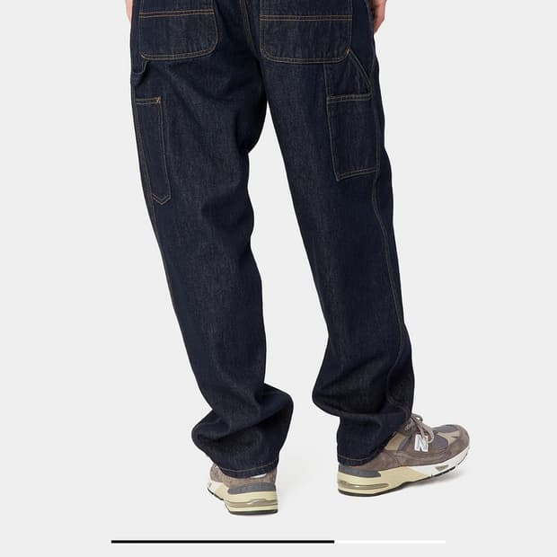 칼하트WIP 싱글니 팬츠 32x32 (Blue Rinsed)