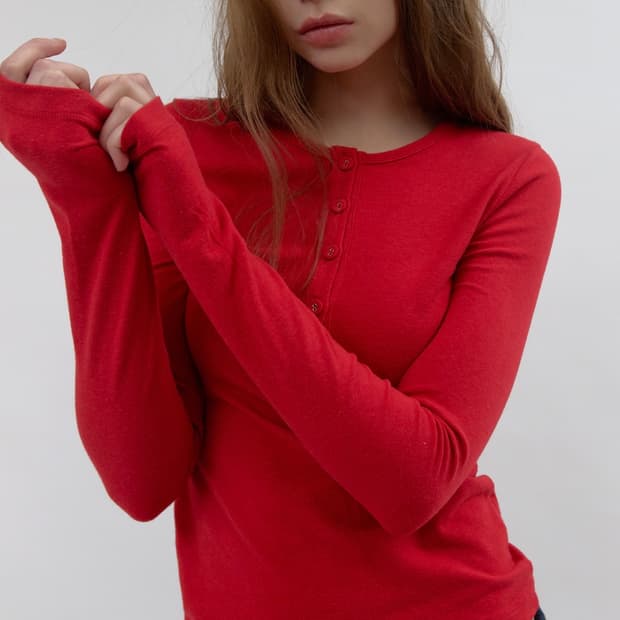 헤더먼트 henry button t-shirt 헨리 버튼 티셔츠