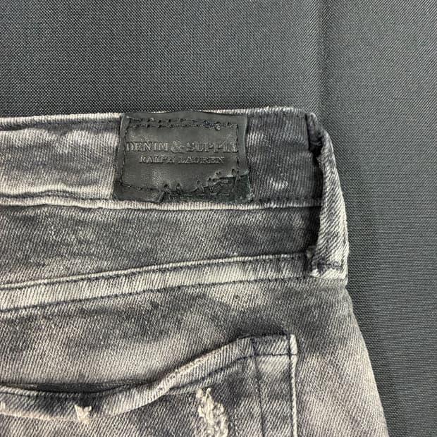 데님앤서플라이 랄프로렌 블리치 워시 디스트로이드 스키니진