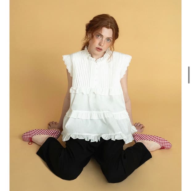위드아웃썸머 블라우스 withoutsummer lettuce blouse