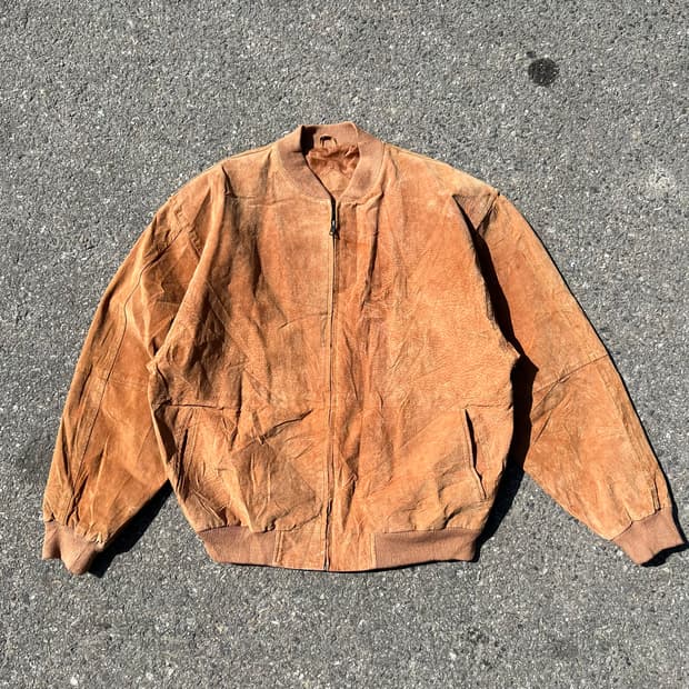 덴마크 빈티지 돈피 스웨이드 봄버 자켓