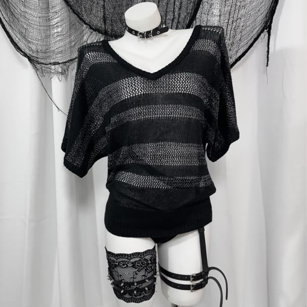 stripe glitter knit