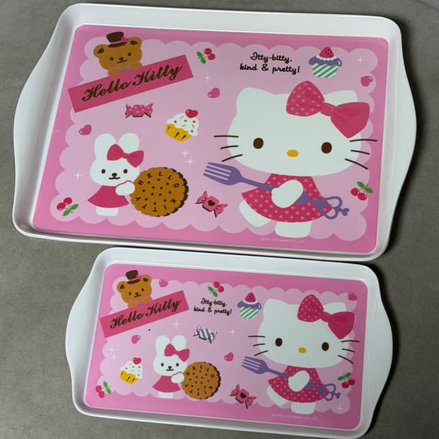고전 헬로키티 2P 트레이 세트
