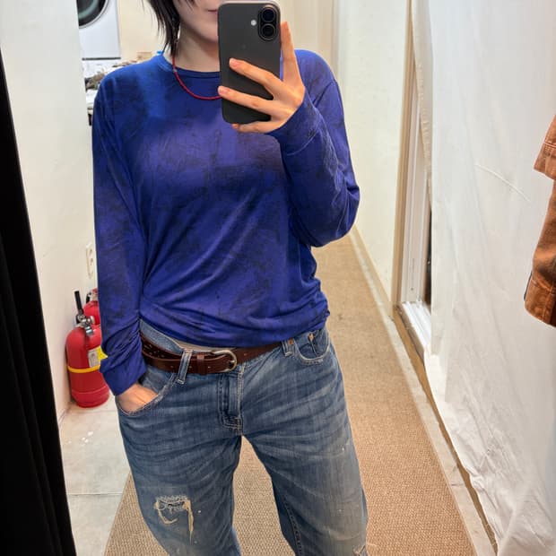 Blue Patterned Long Sleeve