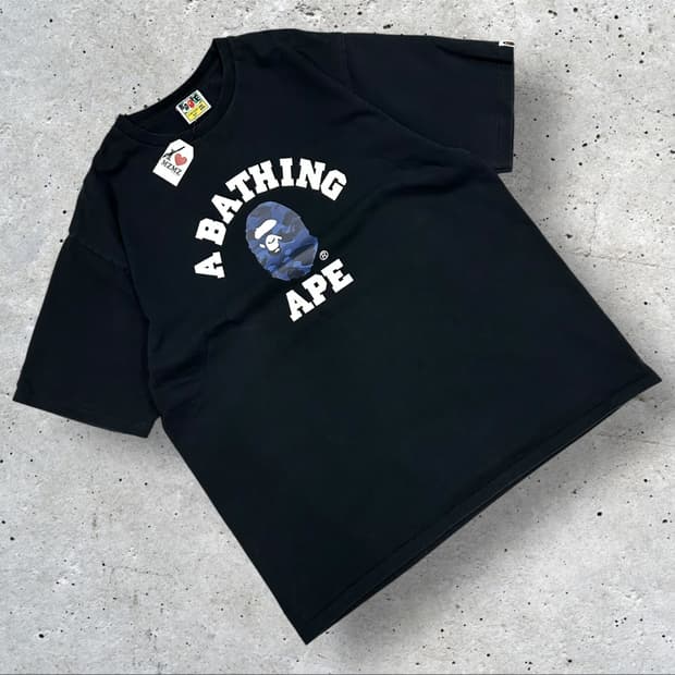 [2XL] 베이프 컬리지 ABC 블루카모 반팔 티셔츠 블랙 A385