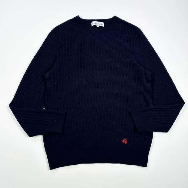 브룩스브라더스 클래식 캐시미어 케이블 니트 네이비 L