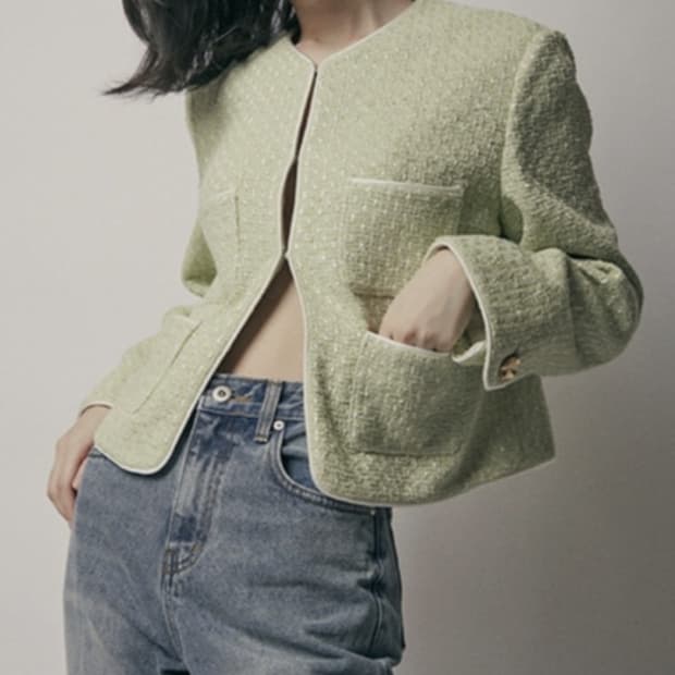 [wmm] 멜론 트위드 자켓 s