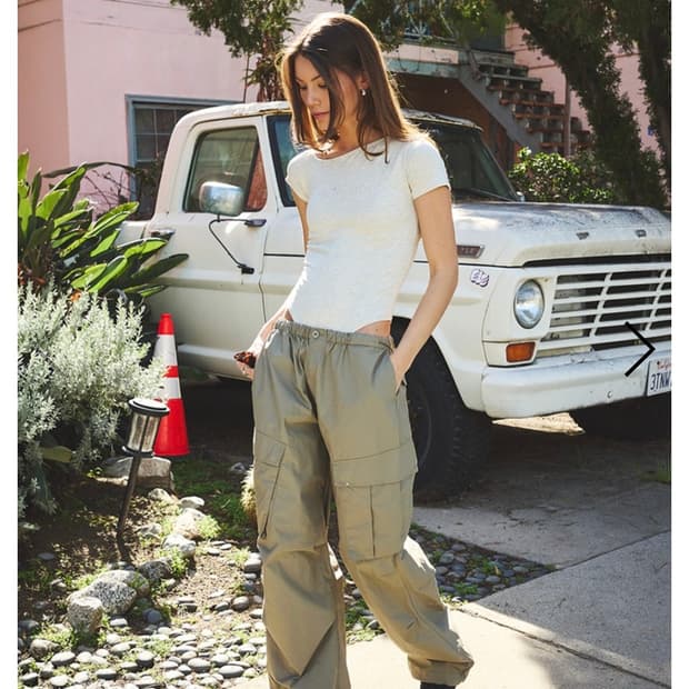 as if calie PARACHUTE CARGO PANTS KHAKI
