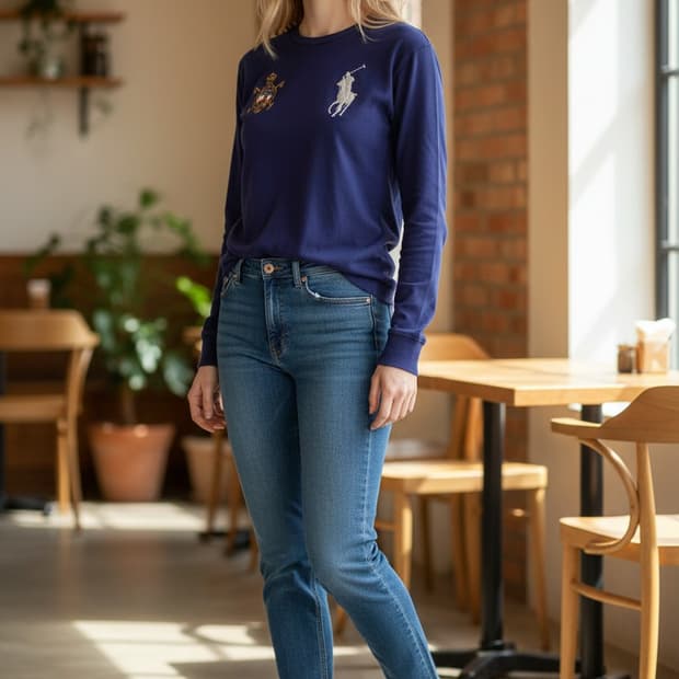 폴로 랄프로렌  블루 빅포니 프랑스 롱슬리브 14-16