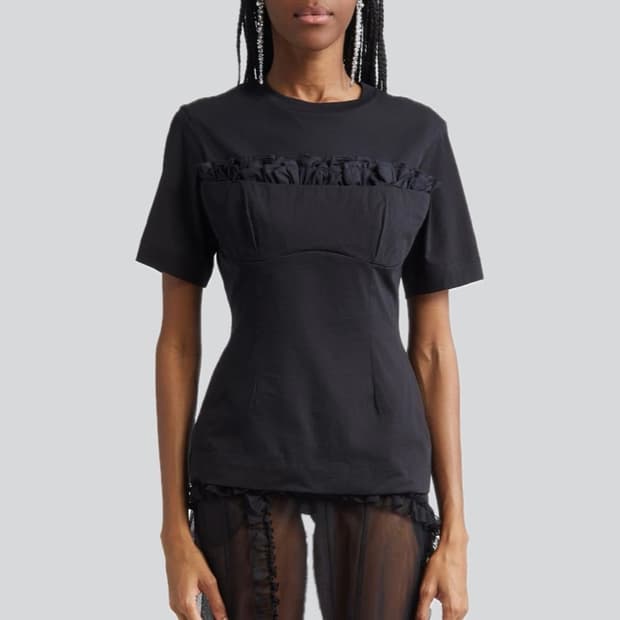 [S,M]시몬로샤 Balconette 러플 탑/블랙