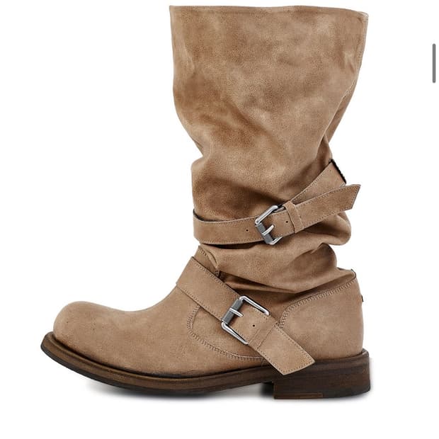 네거티브쓰리 slouchy long boots washed beige