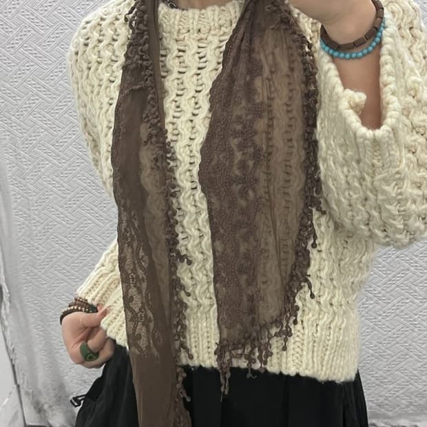 빈티지 오리엔탈 보헤미안 페어리 시어 스카프 C08196