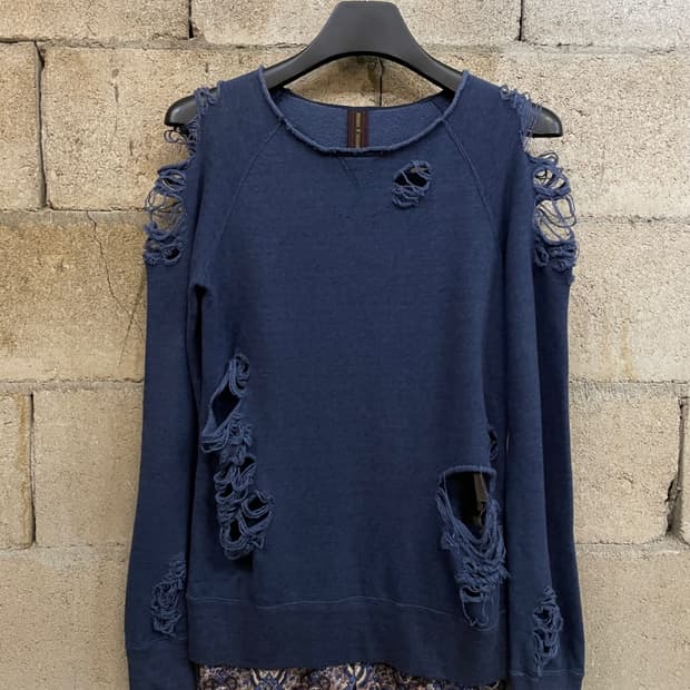 미하라 야스히로 레이어드 디스트레스드 맨투맨