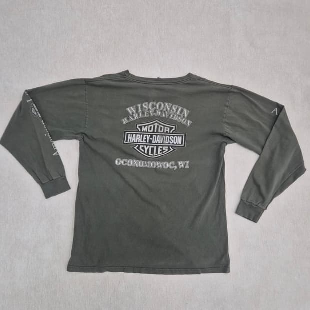 2002 Made in USA 빈티지 할리데이비슨 롱슬리브 L
