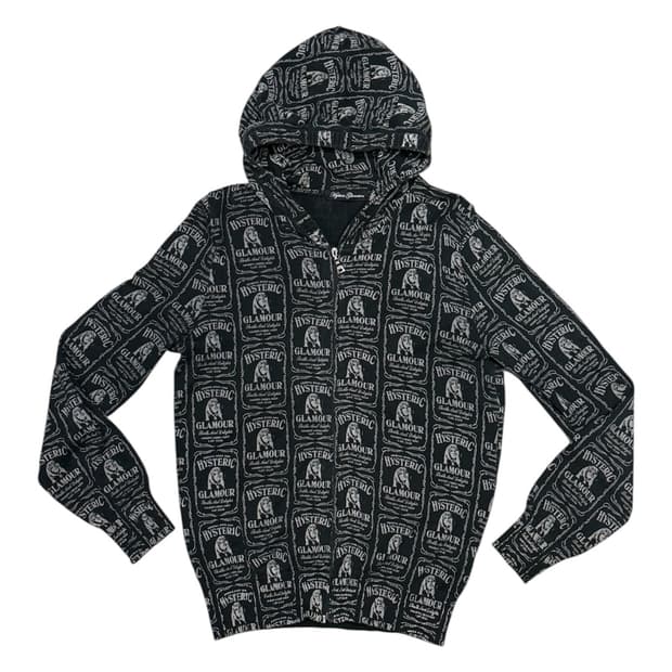 히스테릭 글래머 아카이브 히스걸 패턴 후드 집업 자켓