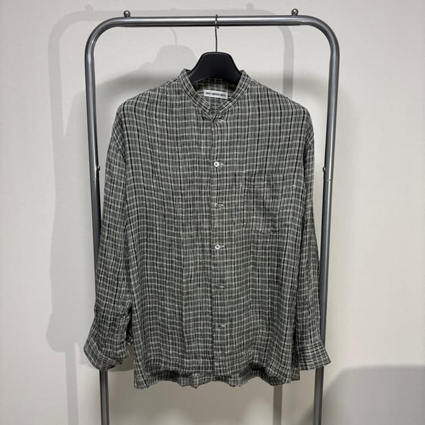 3) 이세이미야케 맨 린넨 체크 스탠드 셔츠