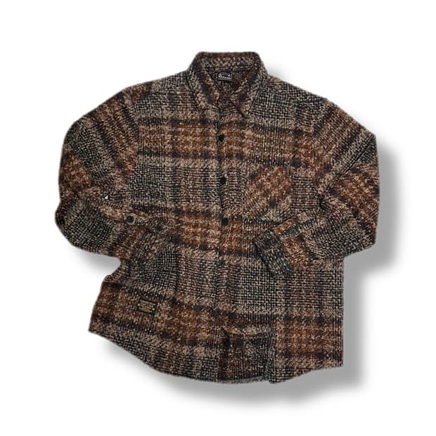 KARAKU 체크 남방 셔츠 일본빈티지