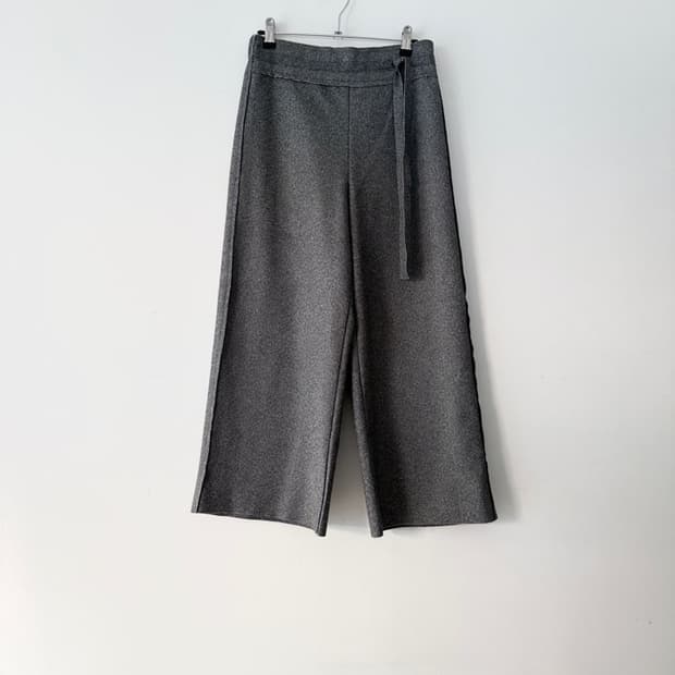 West ribbon herringbone pants / grey
