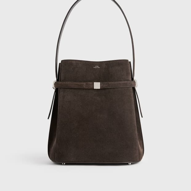 [새상품] 토템 벨티드 스웨이드 버킷 백 브라운