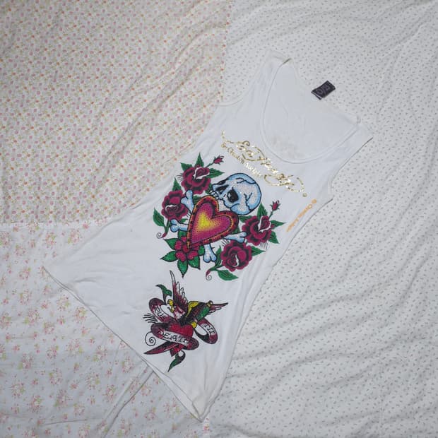 Ed Hardy 슬리브리스 원피스 펑크 갸루 y2k