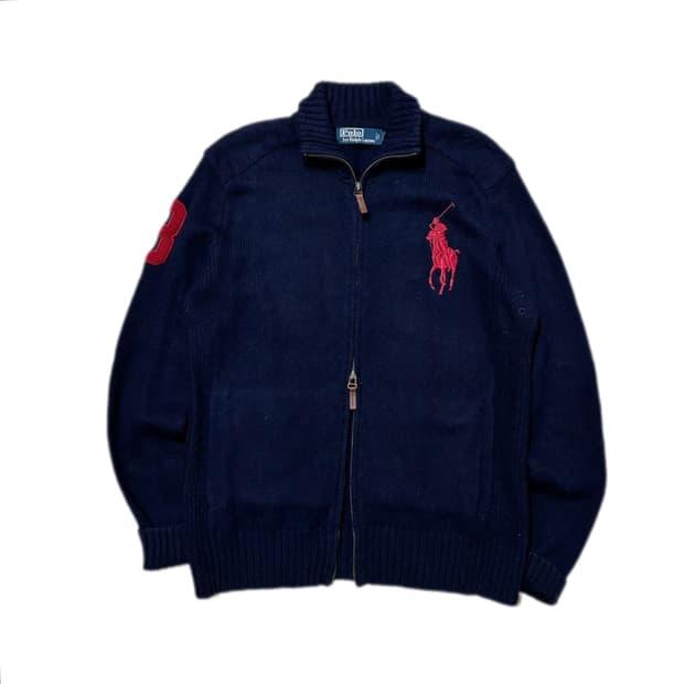 Polo Big Pony Lambs Wool Kint Zip-up