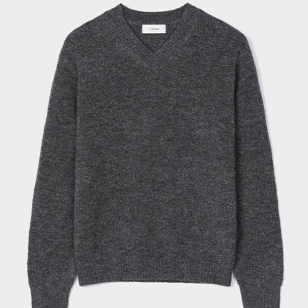 (3) 르마드 울 오버핏 V넥 니트 - 차콜