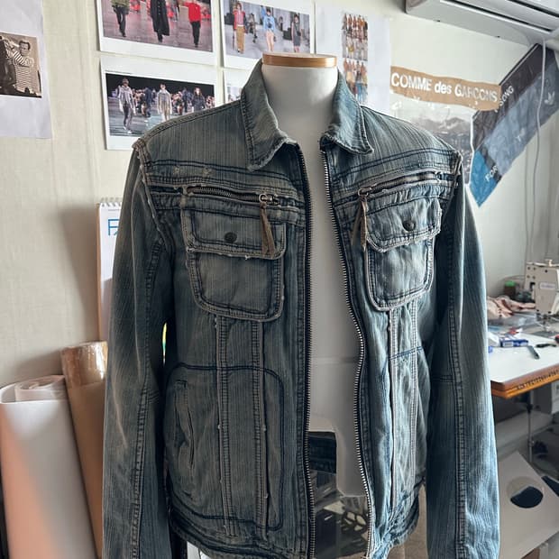 디젤 디스트레스드 청자켓 M사이즈