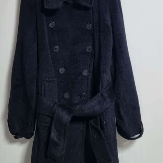 S (55) 한섬 TIME 타임 알파카100% 블랙 코트 